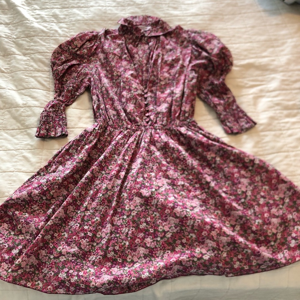 Philosophy di Lorenzo Serafini in cuff puff wildflower floral dress - Picture 4 of 10